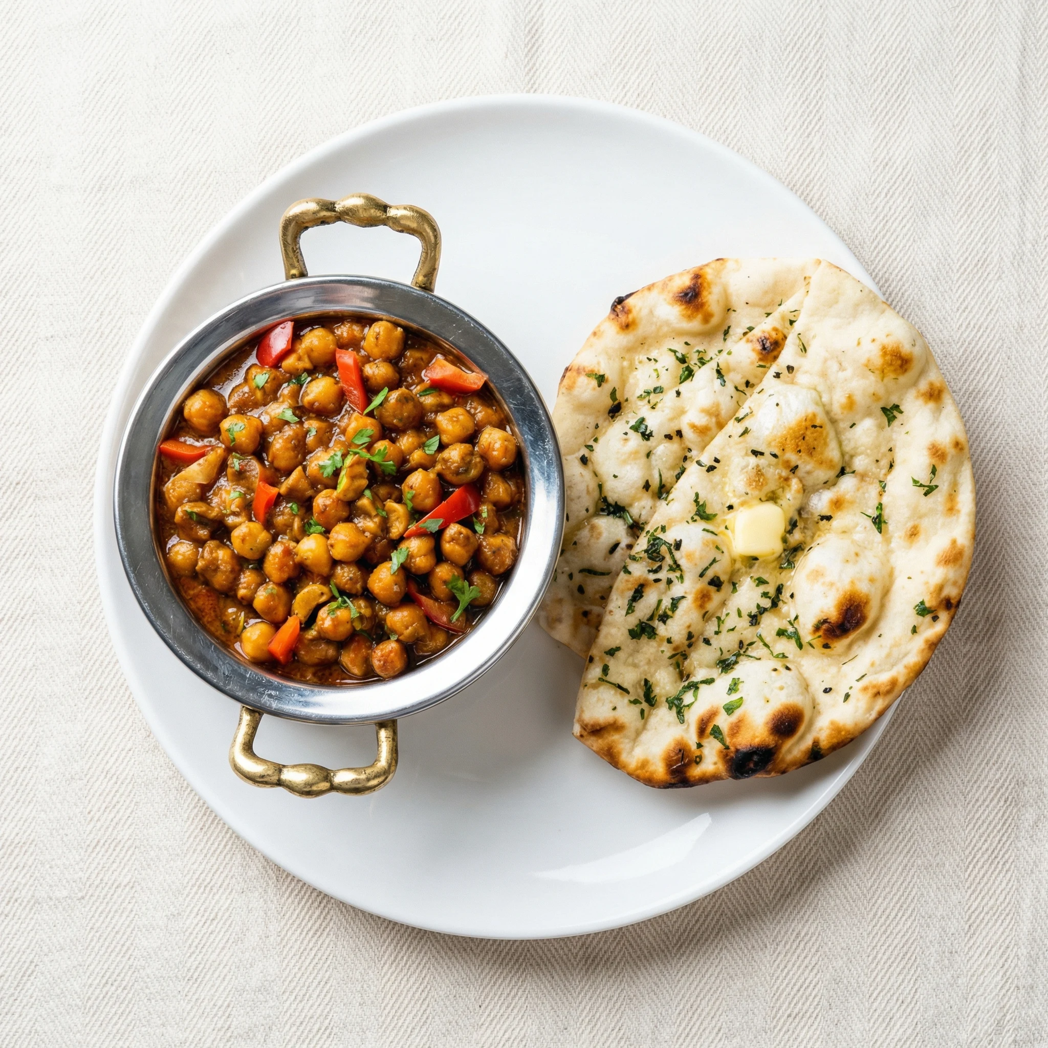 Authentic Amritsari Naan Kulcha with Chana at Dil-e-Punjab in Mill Woods, Edmonton, AB